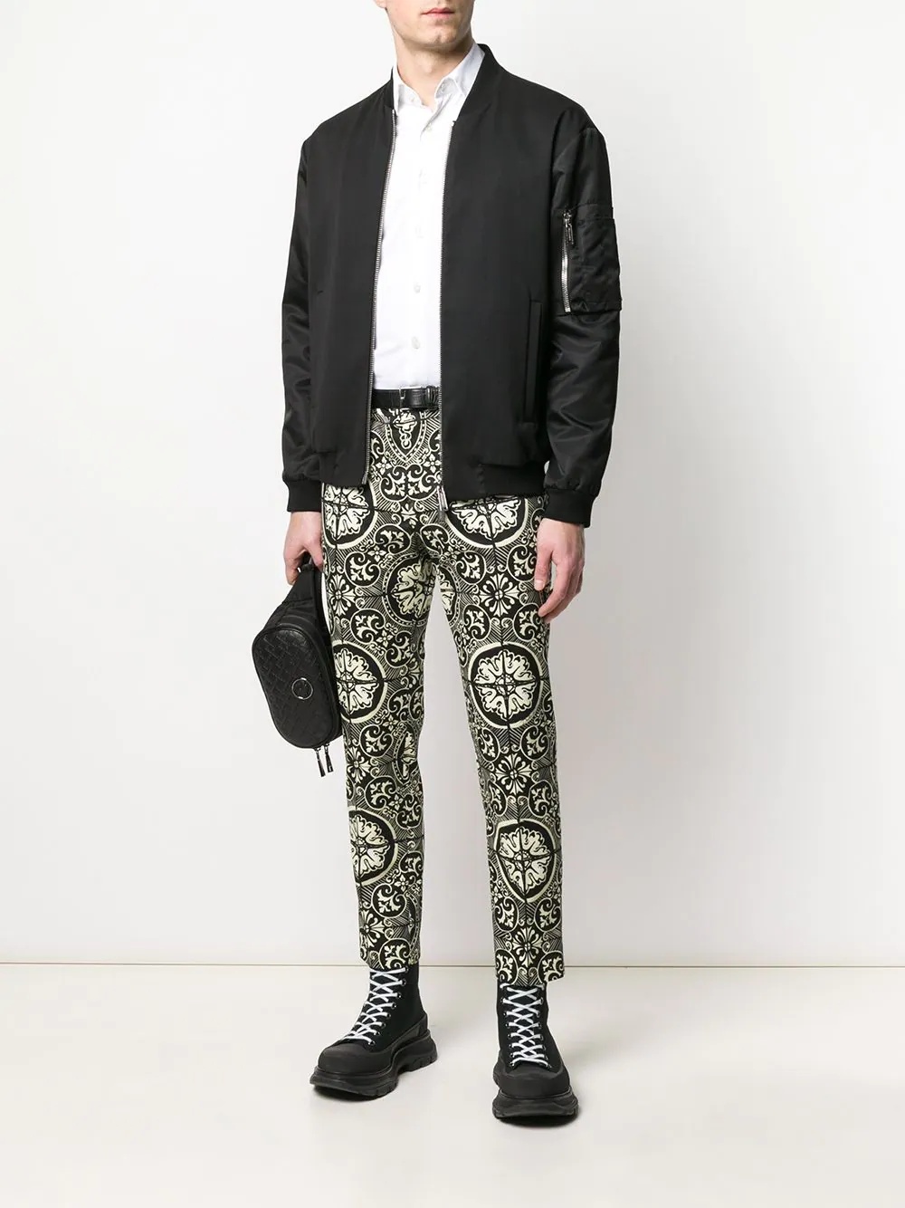 patterned tailored trousers - 2