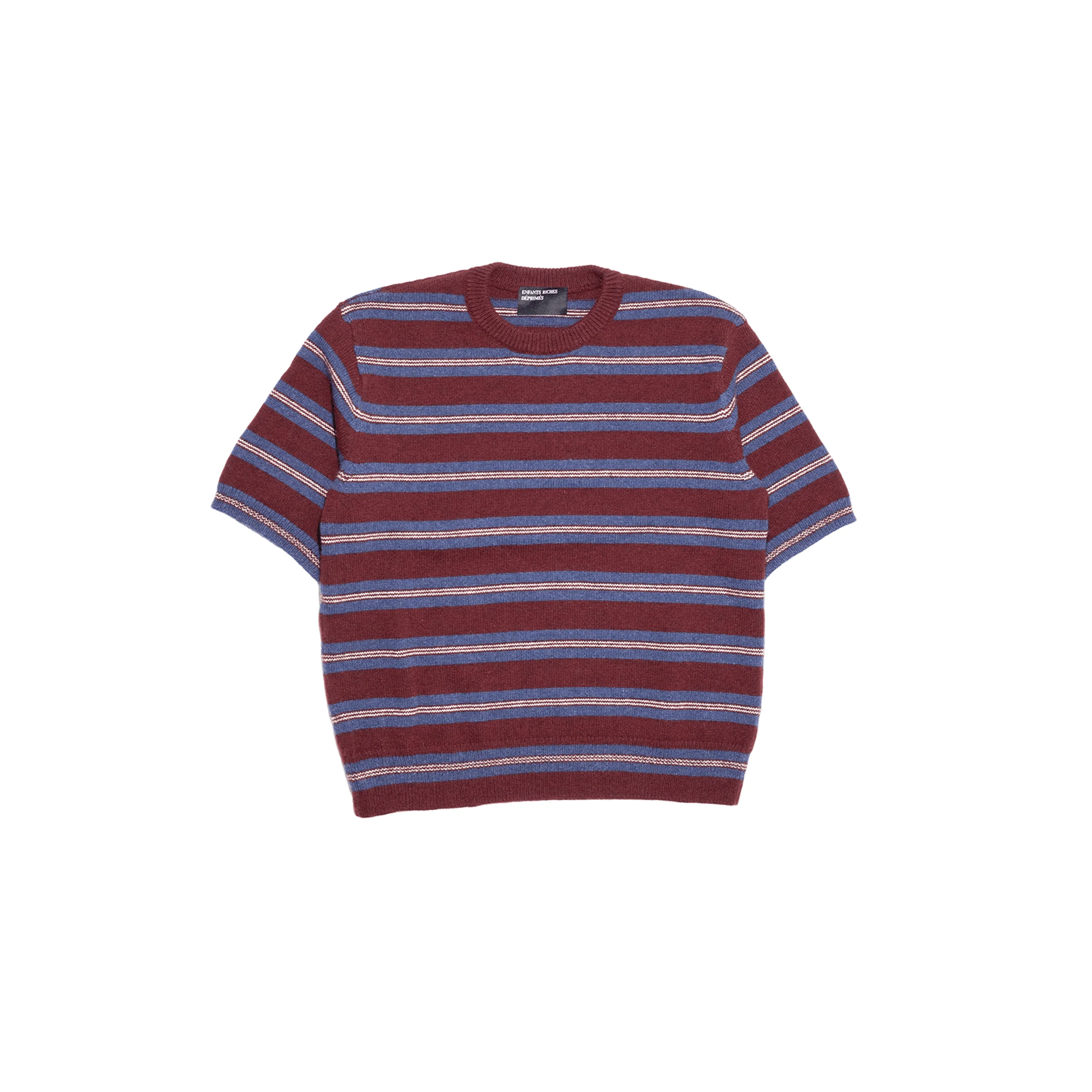 STRIPED EDDIE SHORT SLEEVE SWEATER - 1