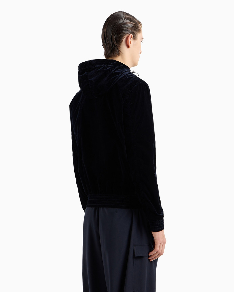 Hooded, zipped blouson in flocked nylon 3