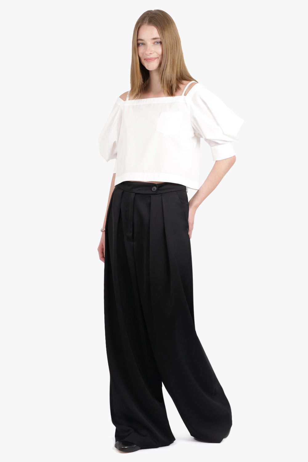 WIDE LEG TAILORED PANTS | MIDNIGHT - 3