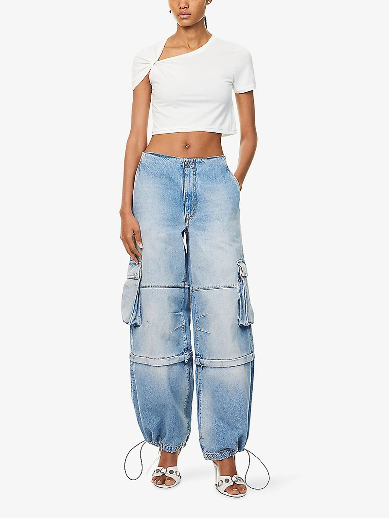 We11done Gather Cropped Cotton-Blend Stretch-Jersey T-Shirt outlook