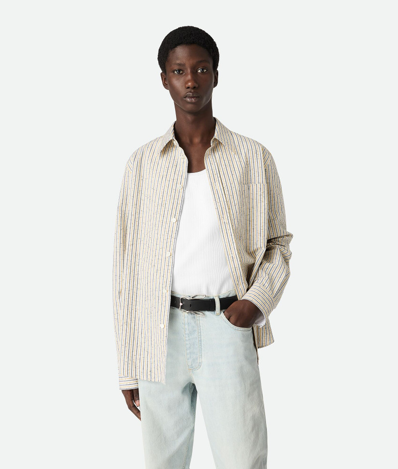 Cotton And Linen Stripe Shirt - 1