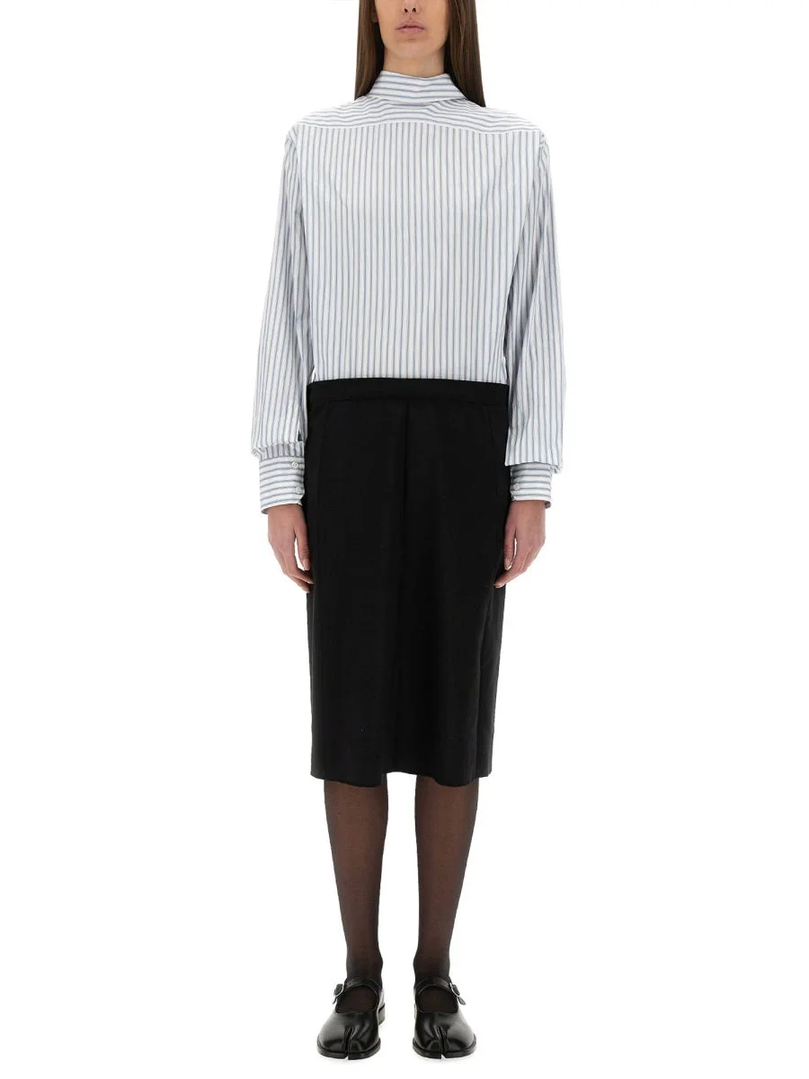 Maison Margiela Women Inverted Striped Dress-Shirt - 1