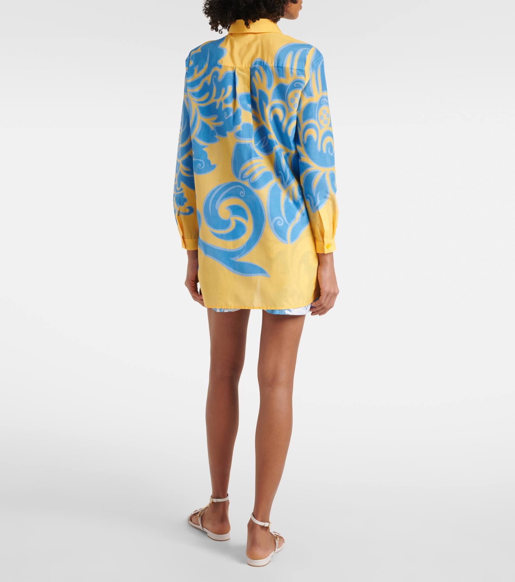 Printed cotton and silk shirt - 3