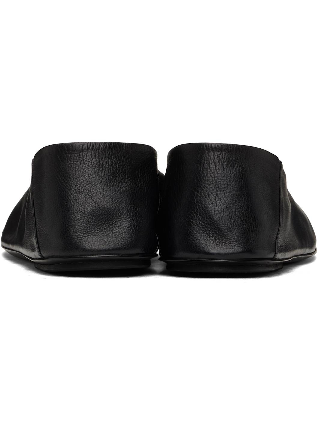 Black Passo Soft Smooth Leather Slippers - 2
