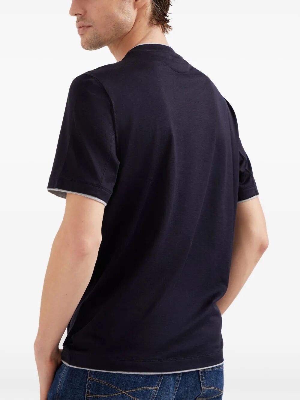 Crew-Neck T-Shirt With Faux-Layering - 4
