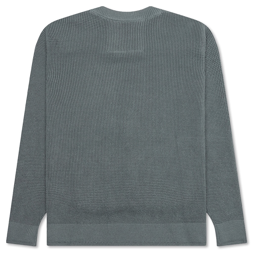 EMBROIDERED METAL LOGO CREWNECK - TITANIUM - 2