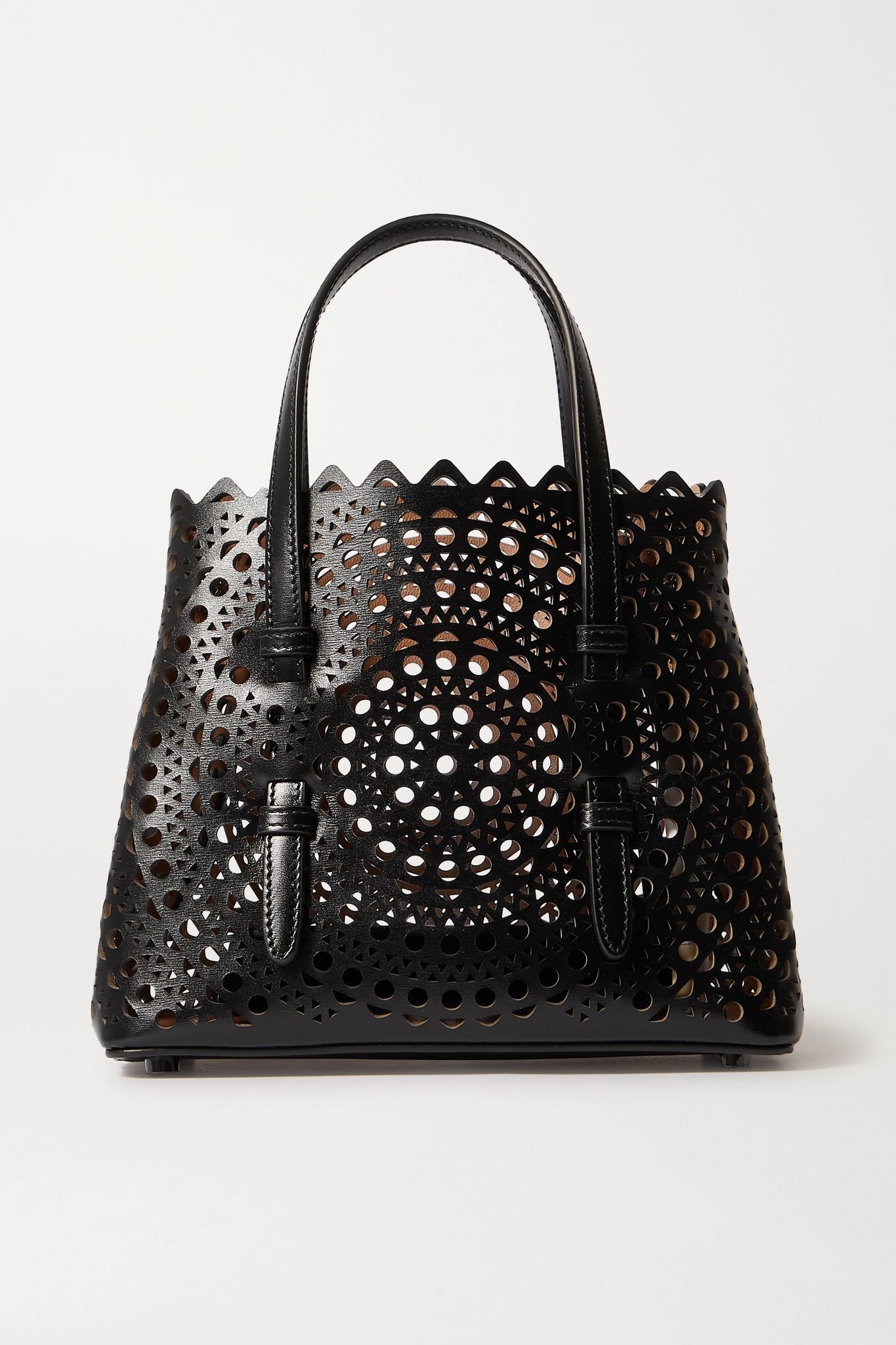 Mina mini laser-cut leather tote - 1