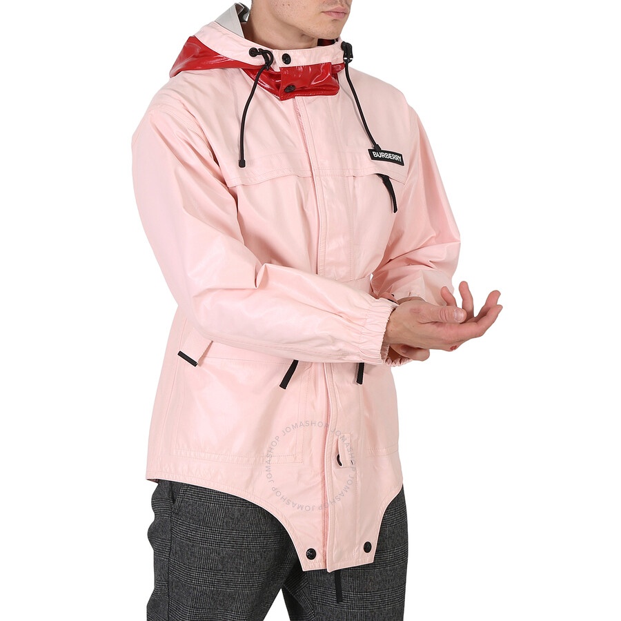 Burberry Burberry Men's Pale Pink Cut-out Hem Two-tone Coated