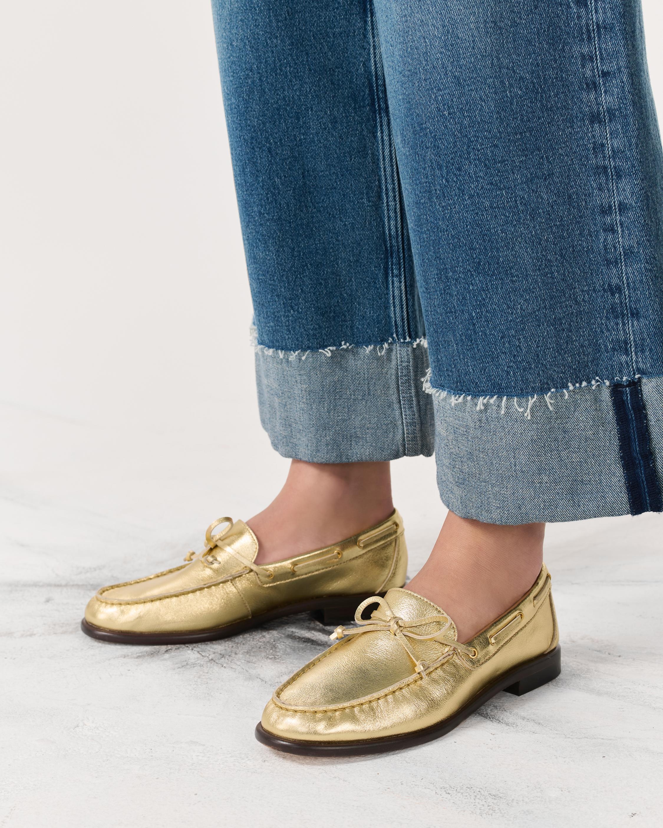 Carter Metallic Leather Boat Shoes - 2