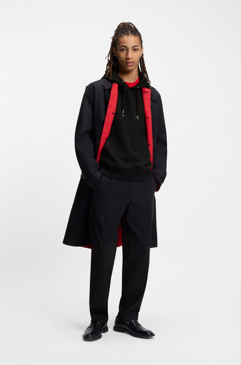 HUGO COTTON-TERRY HOODIE WITH GRAPHIC PRINT AND EMBROIDERED LOGO outlook