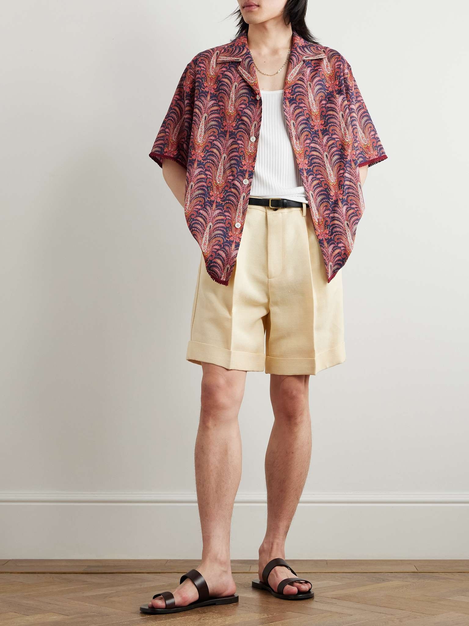 Camp-Collar Paisley-Print Cotton-Voile Shirt - 2
