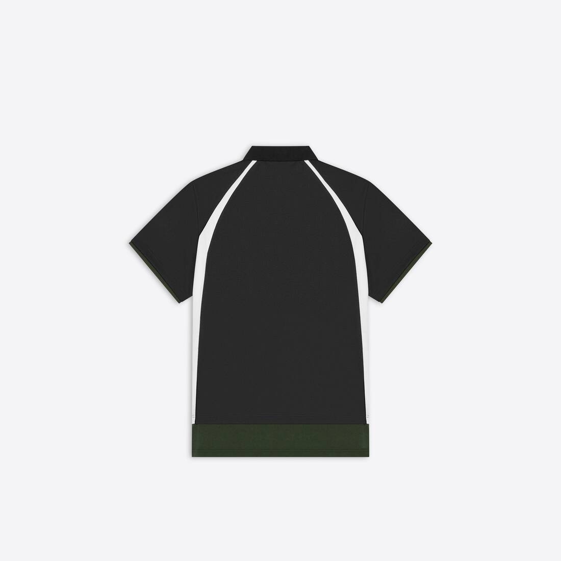 Men's Layered Sport Polo in Black/dark Green - 2