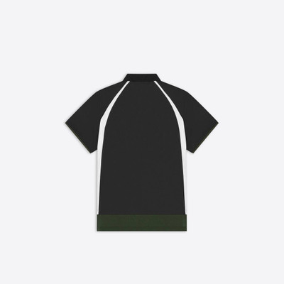 BALENCIAGA Men's Layered Sport Polo in Black/dark Green outlook