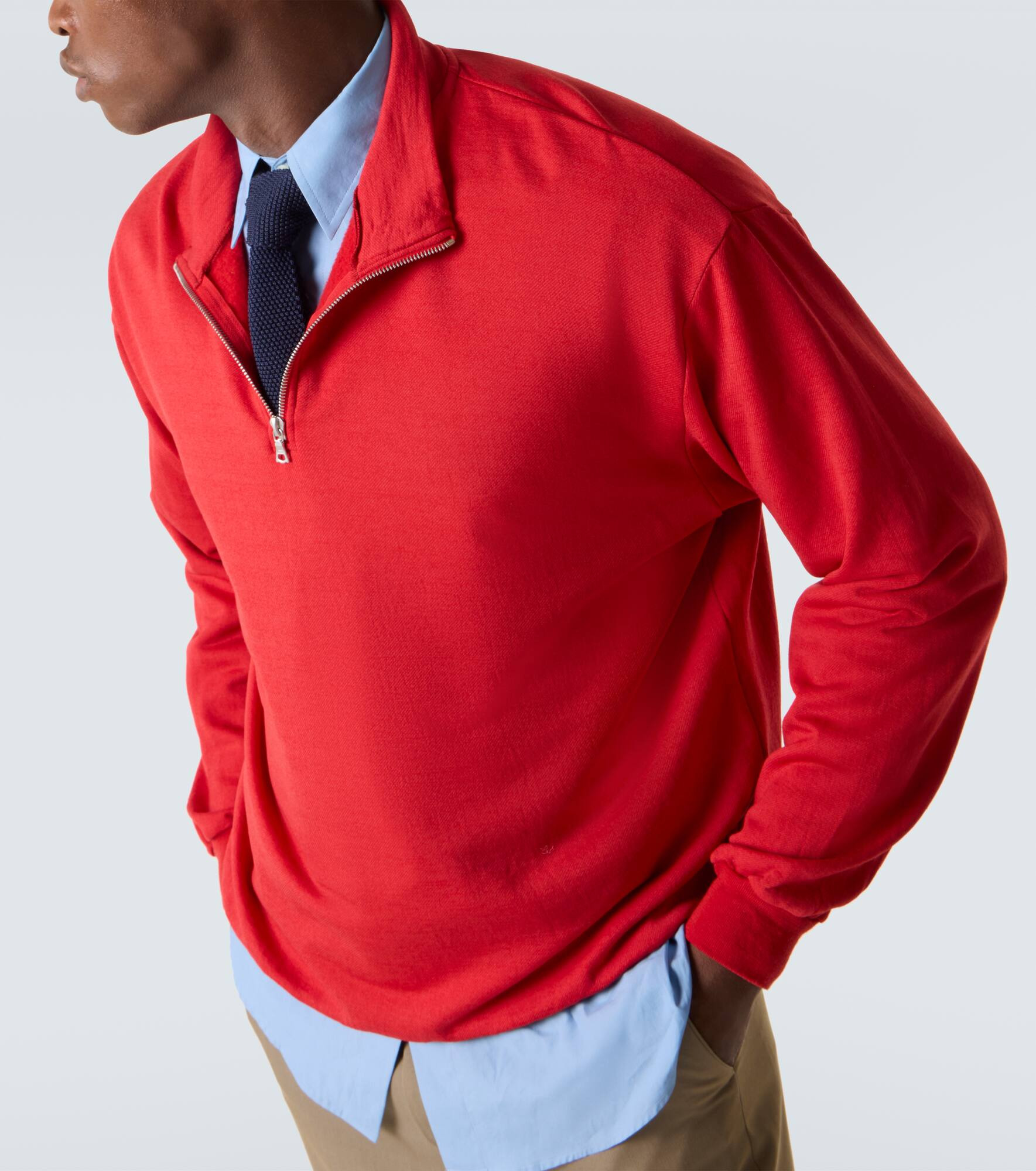 Wool-blend half-zip sweatshirt - 5