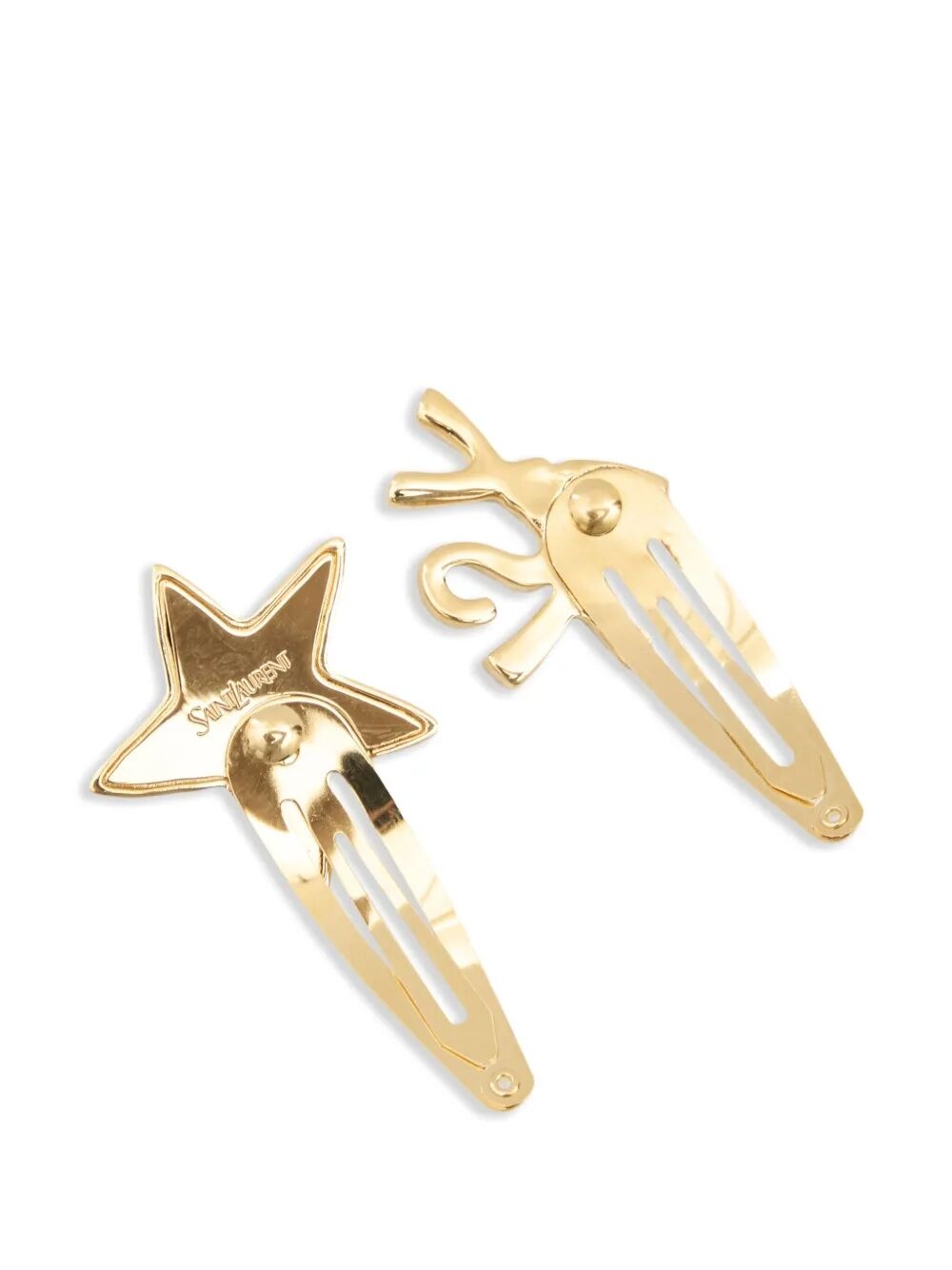 Saint Laurent Paris Women Cassandre Metal Hair Clips - 2