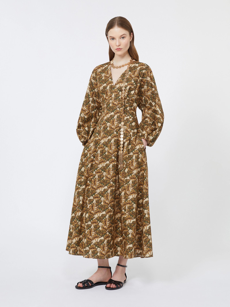 ASTICE Printed cotton poplin dress - NATURAL 8
