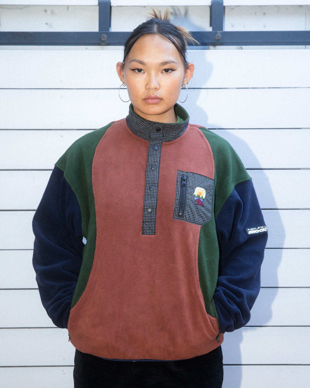 Brain Dead Equipment Ripstop Pullover Fleece Jacket - Navy - 3
