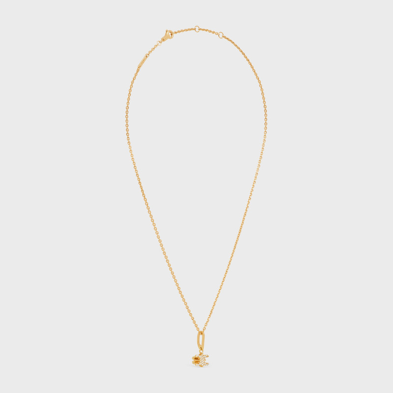 Triomphe Solitaire Sparkle Necklace in Strass and Brass with Gold Finish 3