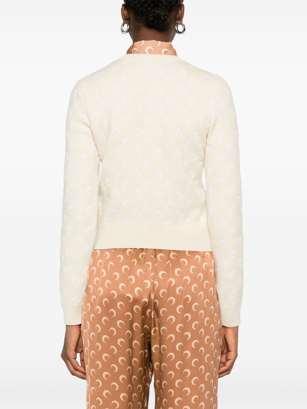 moon-jacquard cardigan - 4
