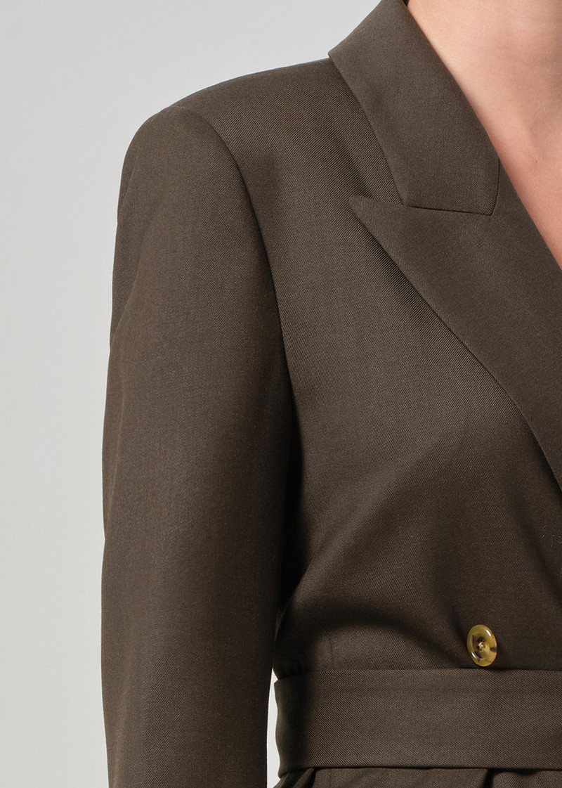 Belted Peak Label Blazer In Tobacco 5