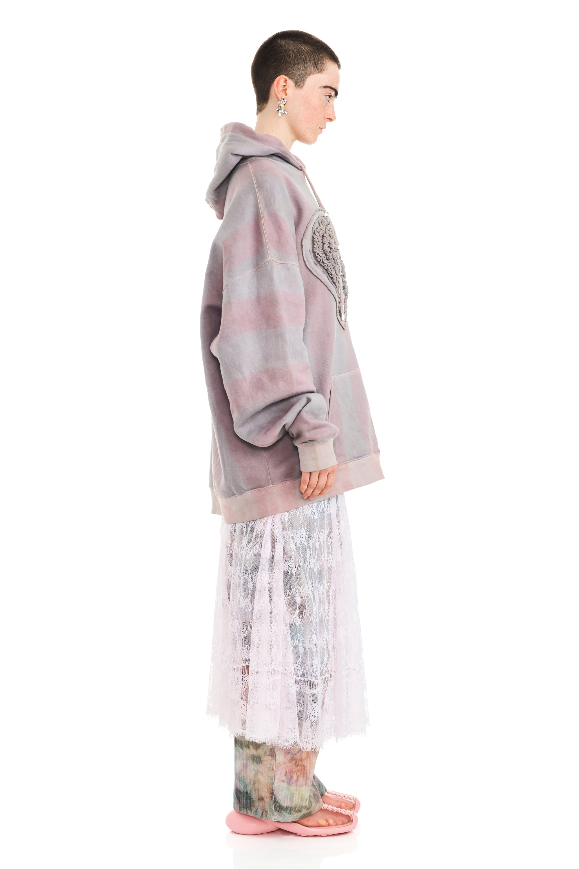 FOG STRIPE SOFT HEART HOODIE - 8