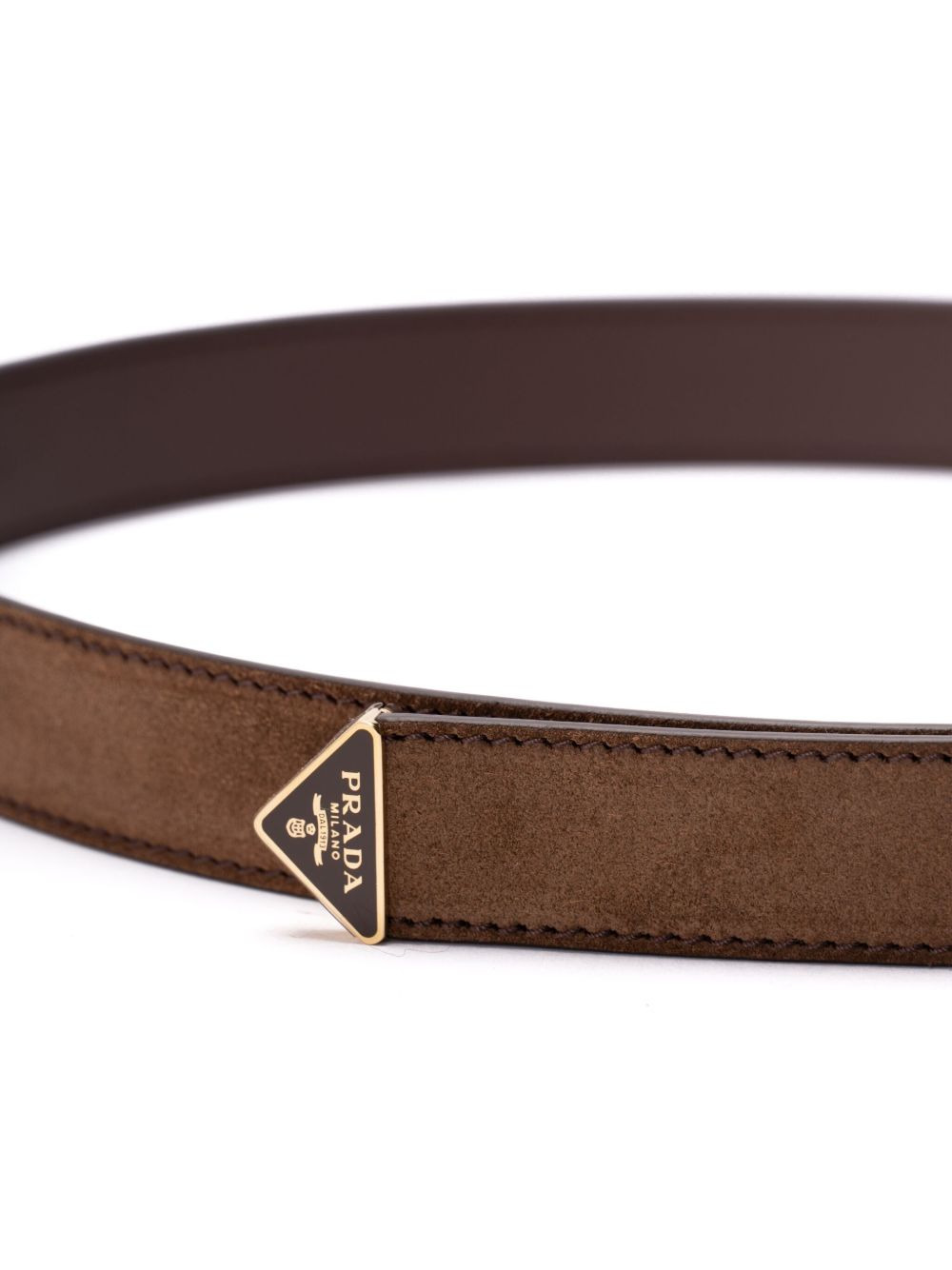 logo-buckle leather belt - 2