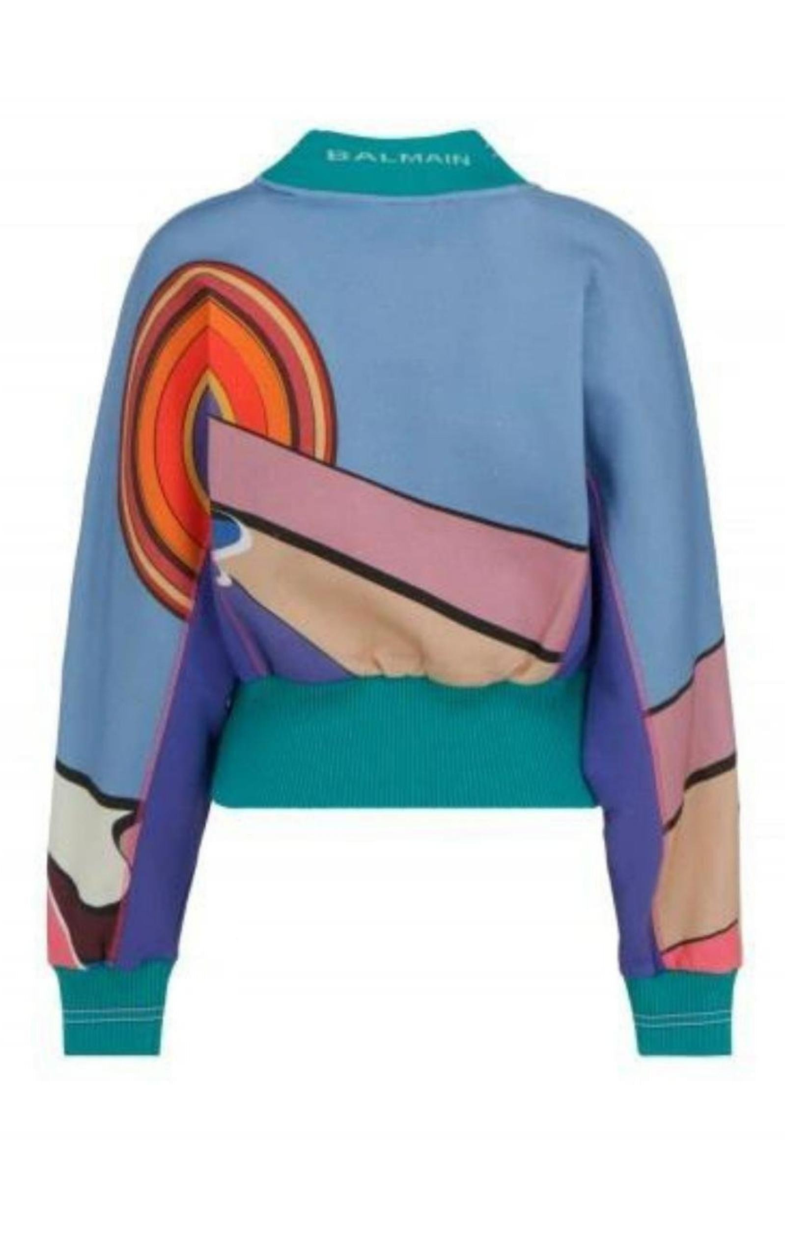 Geometric Print Crewneck Sweatshirt - 5