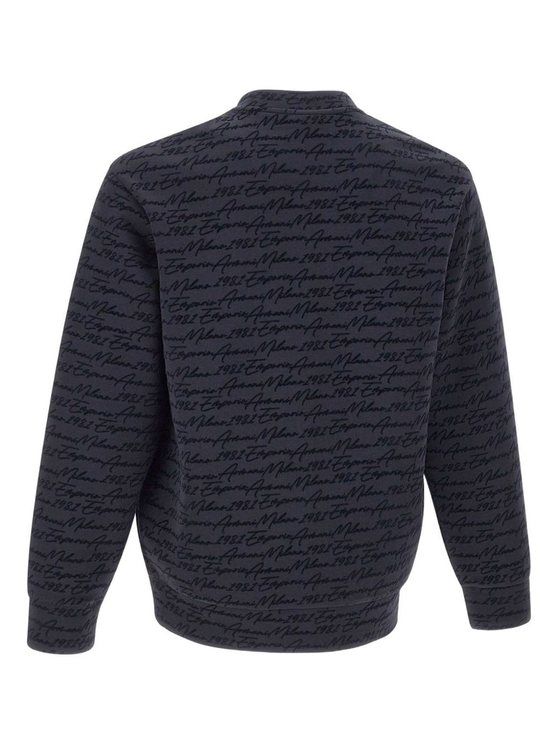 EMPORIO ARMANI flock-print crew-neck sweatshirt outlook