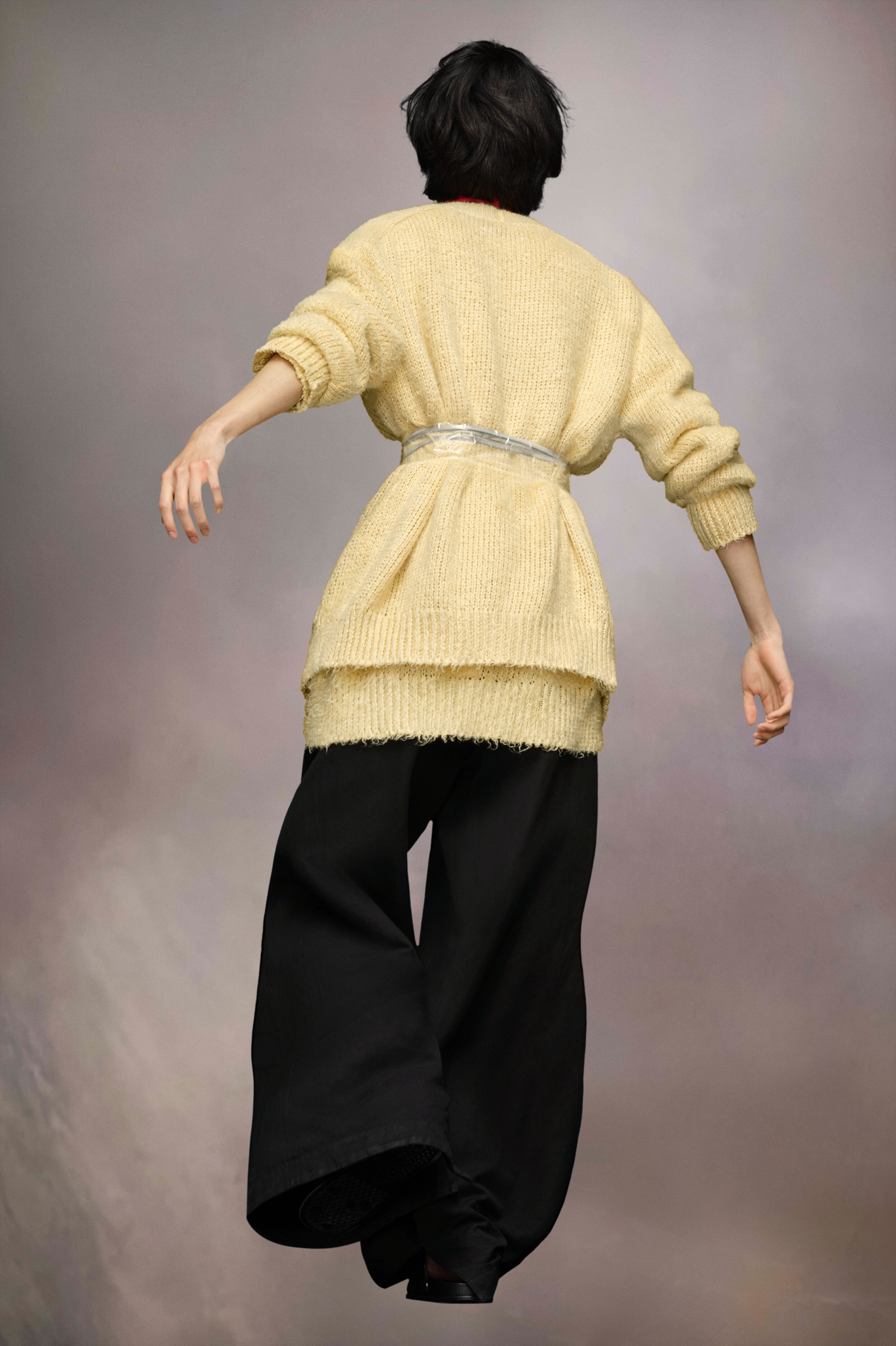 Brushed linen knit cardigan - 4