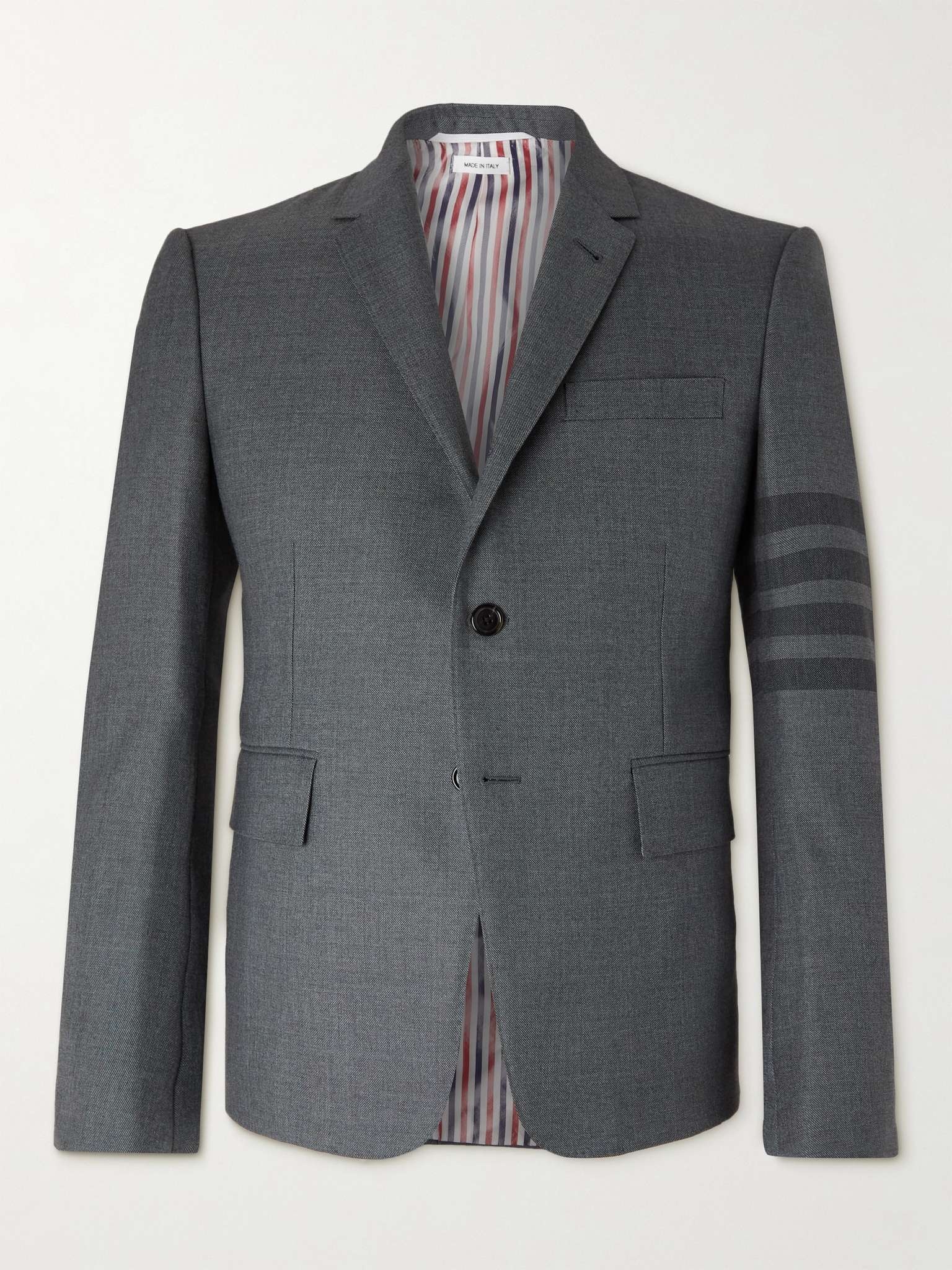 Slim-Fit Striped Wool-Blend Blazer - 1
