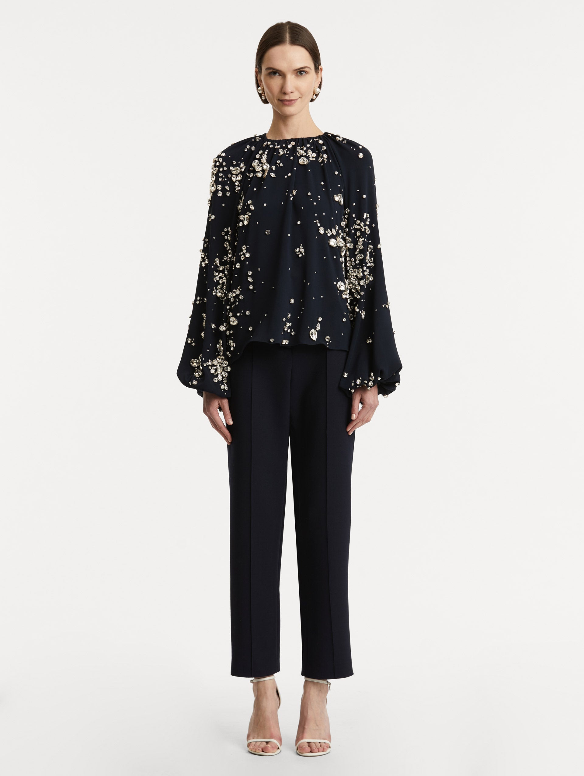 CRYSTAL CLUSTER EMBROIDERED BLOUSE - 3