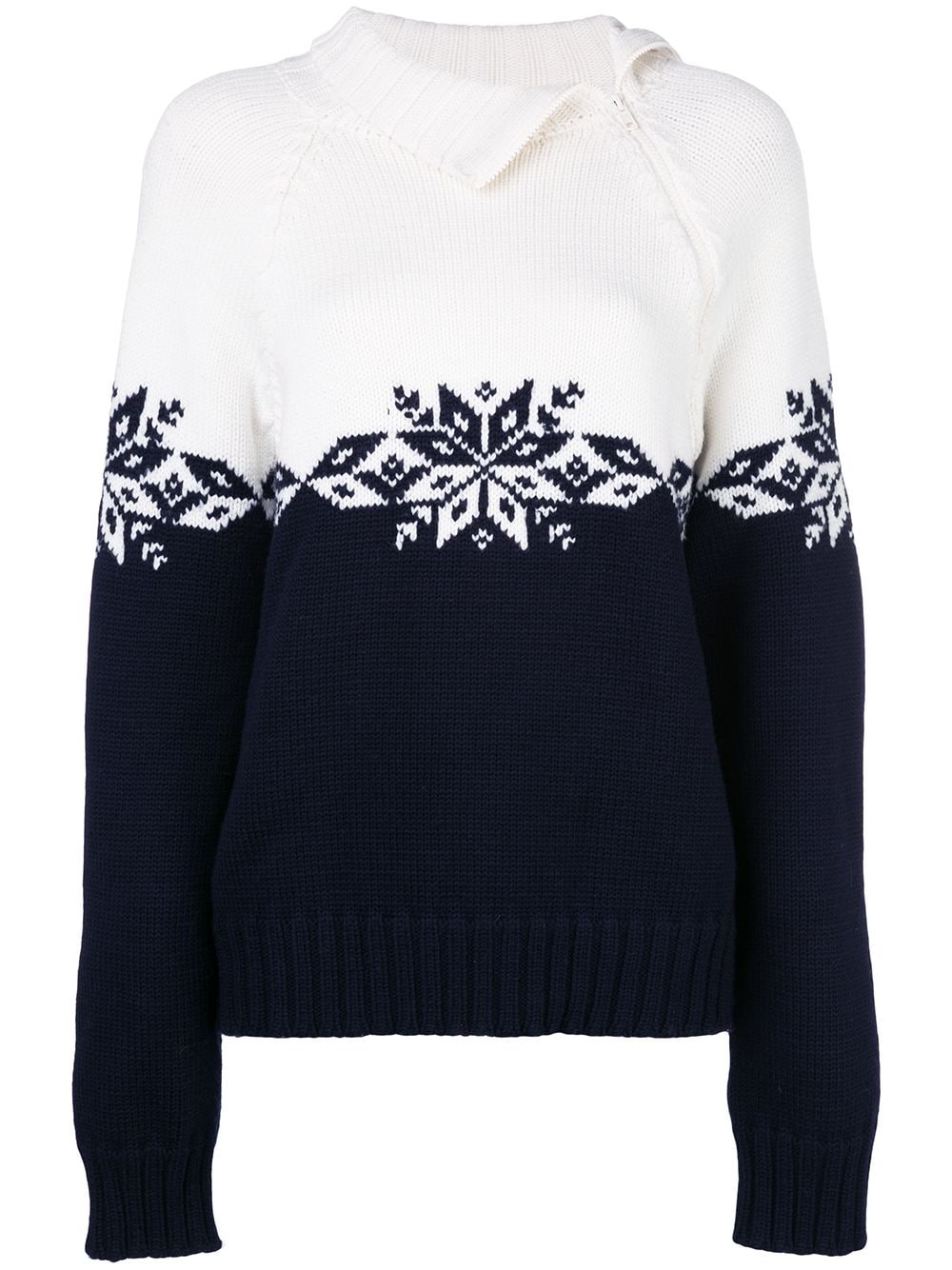 Snowflake zipped turtleneck jumper - 1