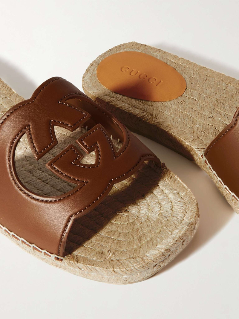 Logo-Cutout Leather Sandals 5