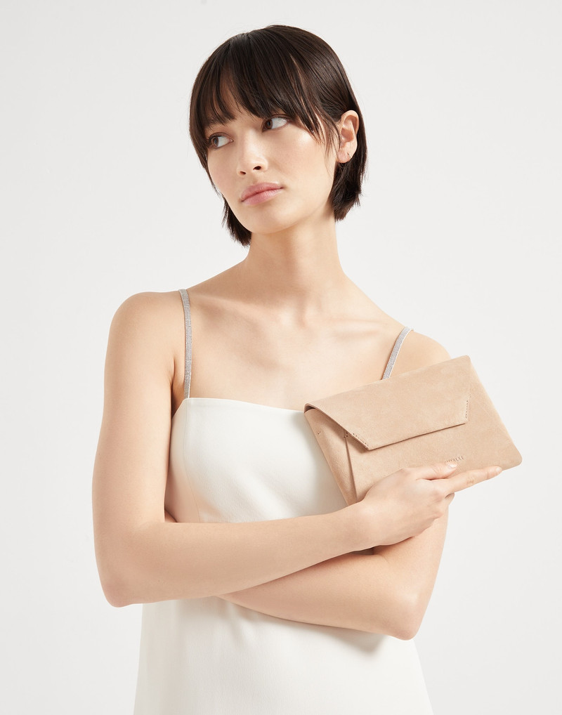 BC Duo pochette in suede with precious chain 4