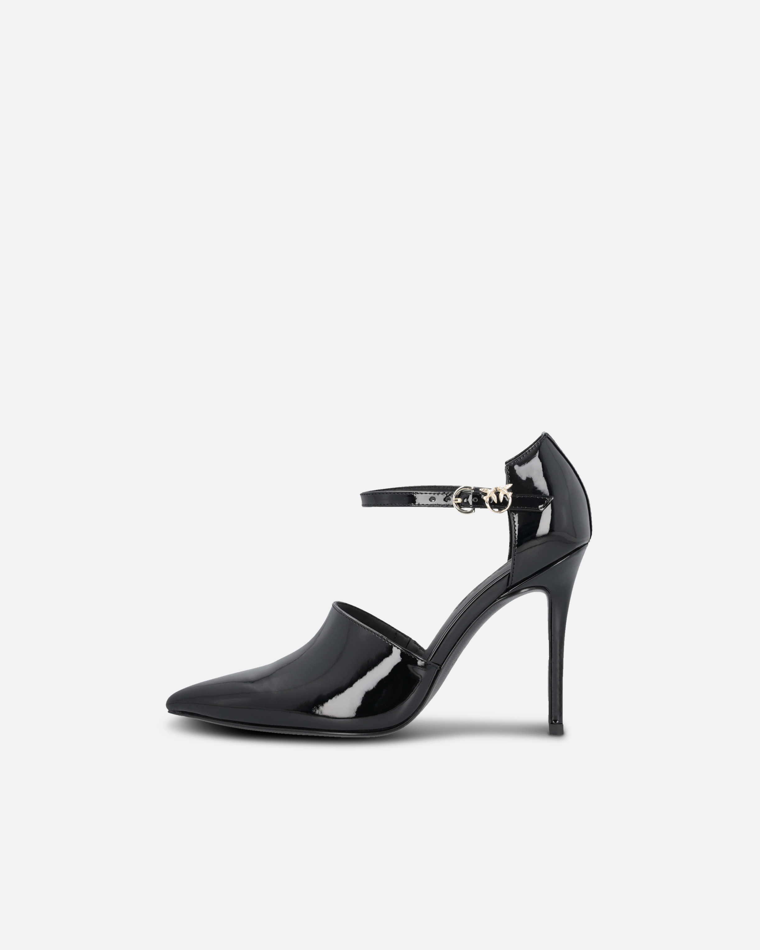 SHINY SHOES WITH HEEL AND FRONT STRAP - 5