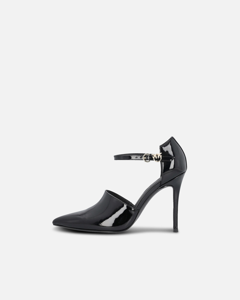 PINKO SHINY SHOES WITH HEEL AND FRONT STRAP outlook