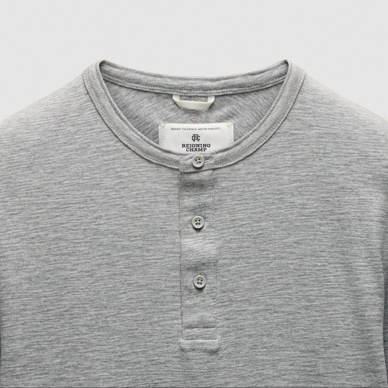 1x1 Slub Slim Henley Heather Grey - 2