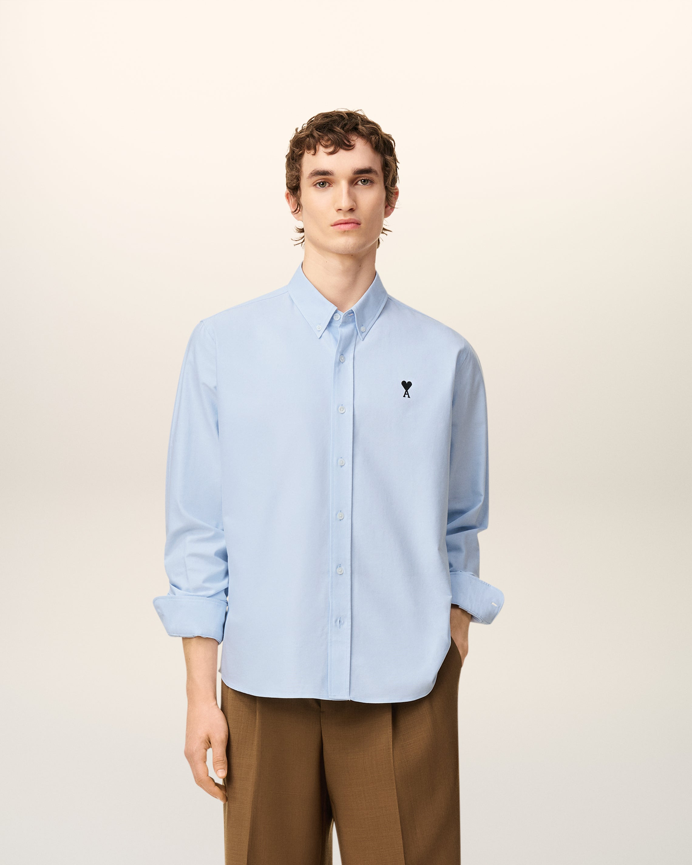 BLUE COTTON BUTTON DOWN  AMI DE COEUR  SHIRT - 2