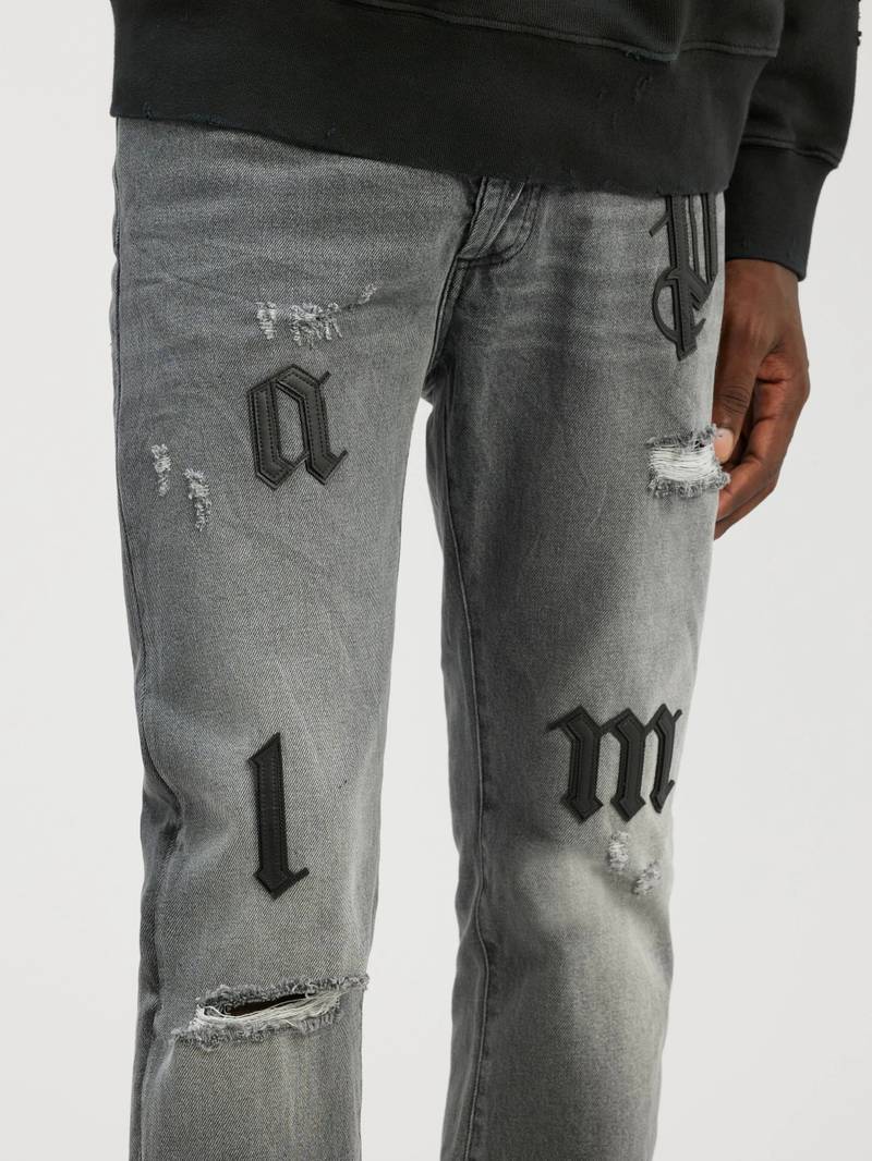 LOGO PATCH CLASSIC DENIM PANTS 6