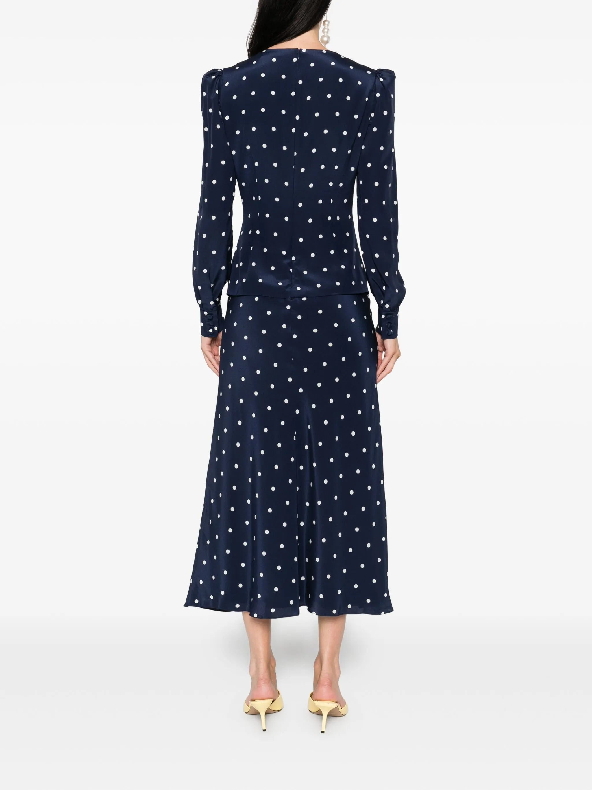 Alessandra Rich Polka Dot-print Midi Dress - 2