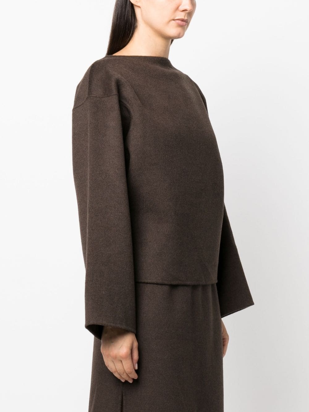 boat neck doublé wool jumper - 3