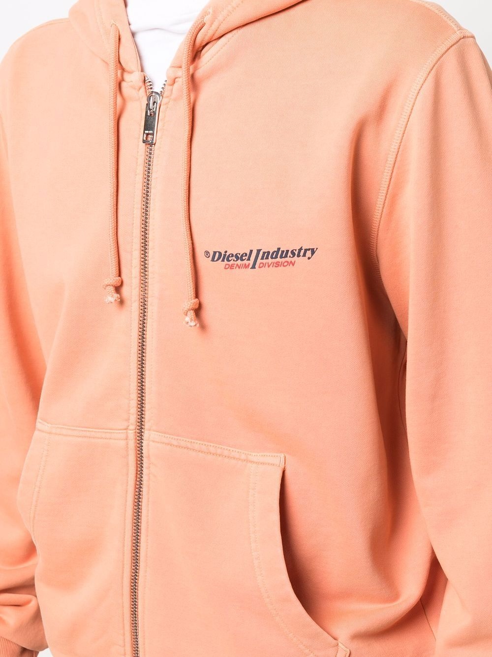 logo-print zipped-up hoodie - 6