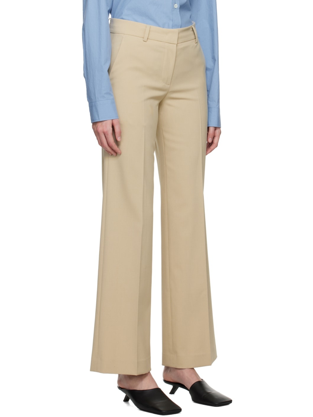 Beige Creased Trousers - 2