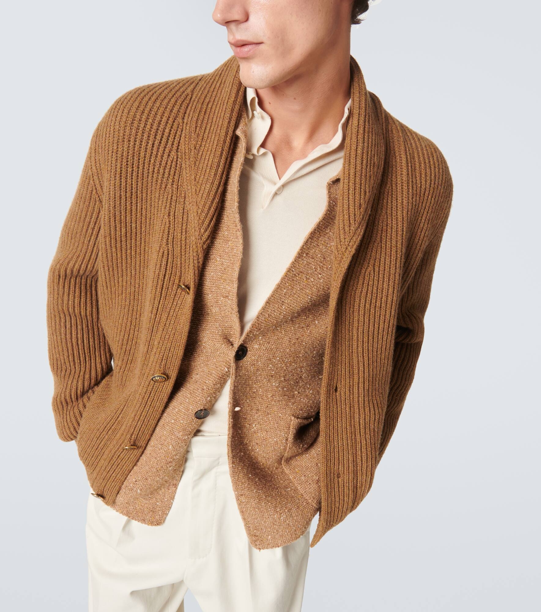 Ribbed-knit cashmere cardigan - 7