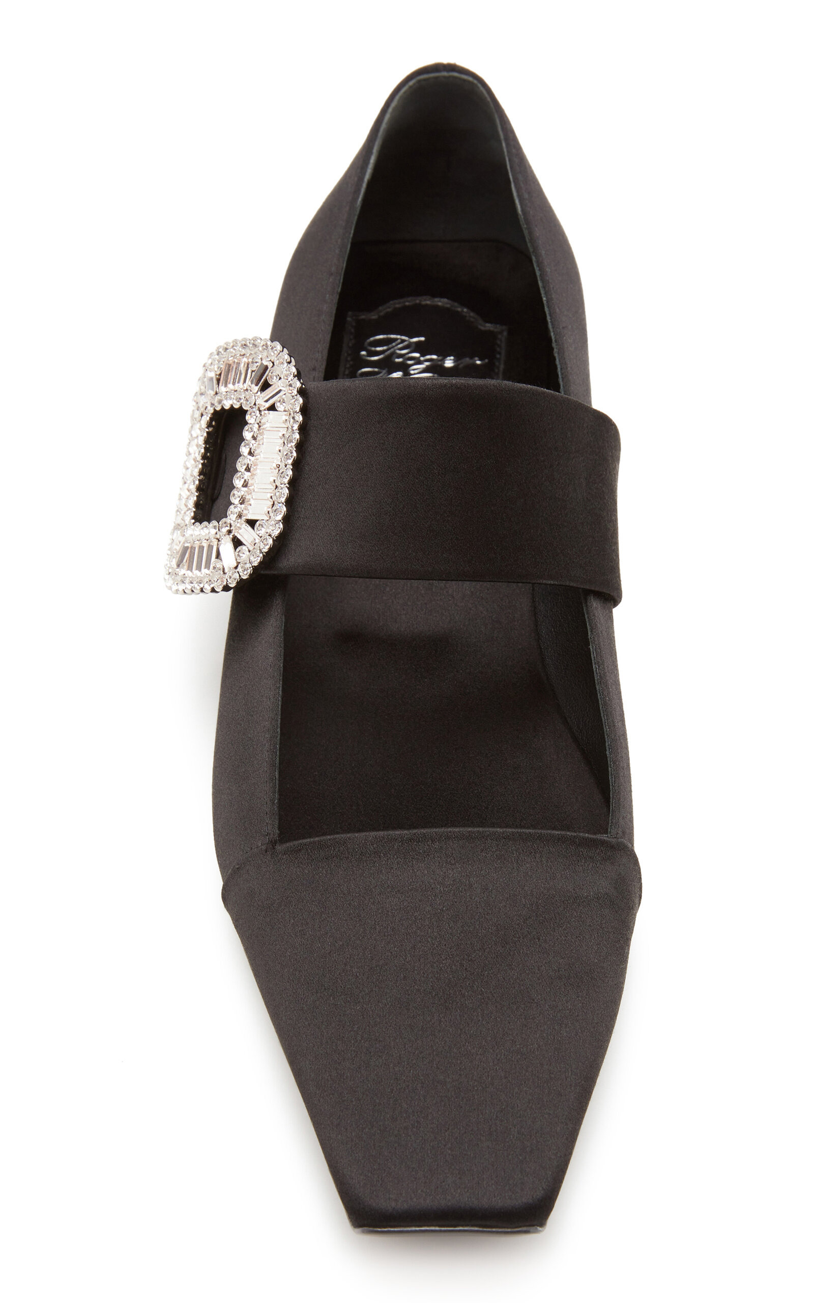 BV Crystal-Embellished Babies Satin Flats black - 2