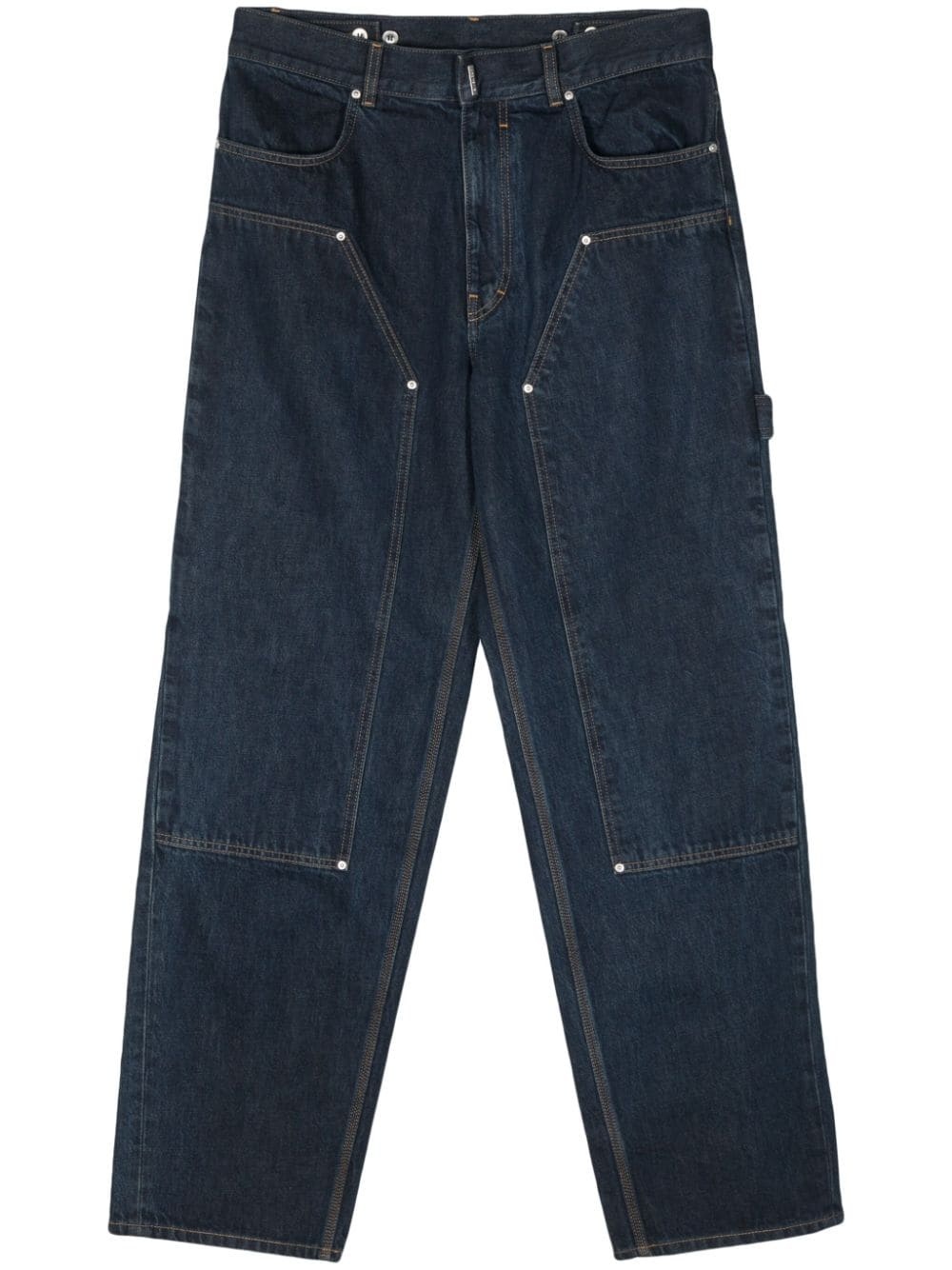 multi-pockets wide-leg loose-fit jeans - 1