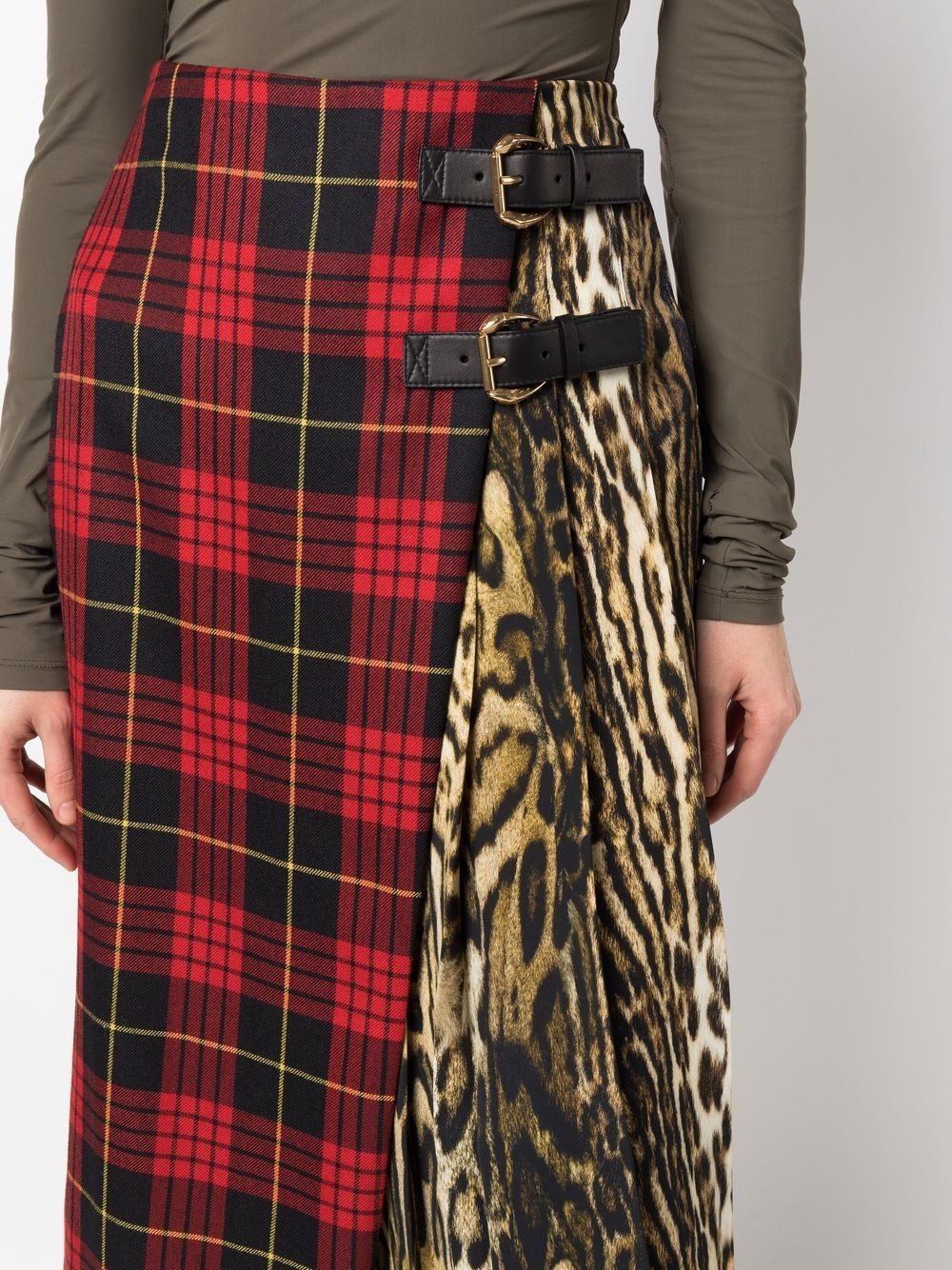 mix-print midi skirt - 5