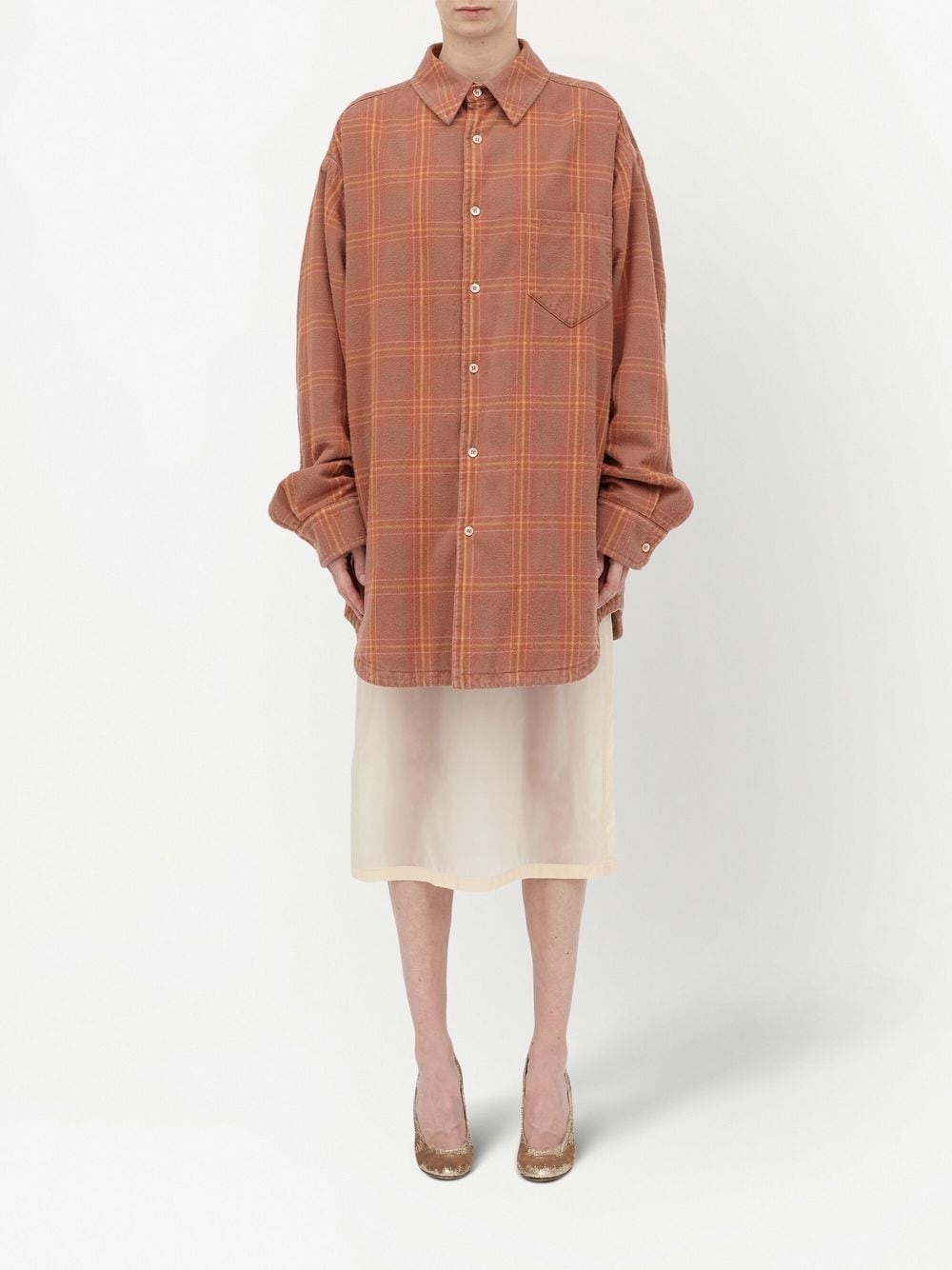 checked long-sleeved shirt - 2