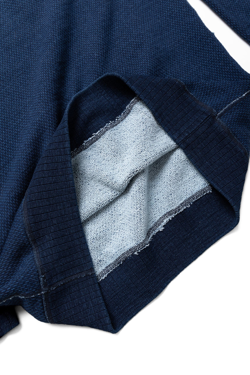 Yarn Dyed Indigo Sweatshirt - Indigo Sashiko 10